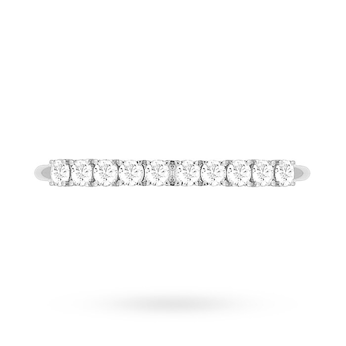 Goldsmiths Brilliant Cut 0.25 Carat Claw Set Half Eternity Ring in 18 Carat White Gold