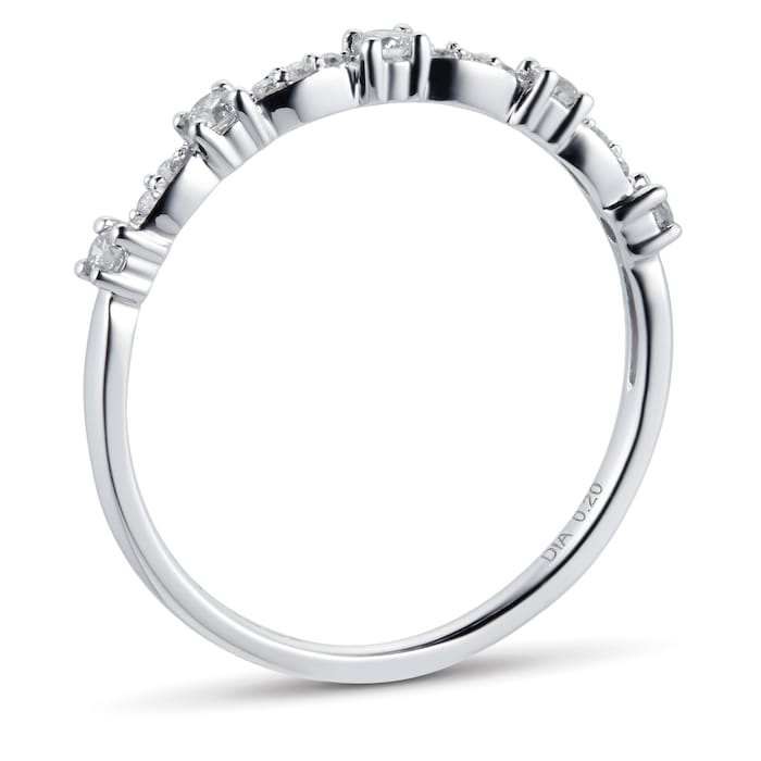Goldsmiths Brilliant And Marquise Cut Diamond Half Eternity Ring In 9 Carat White Gold