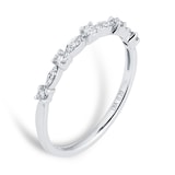 Goldsmiths Brilliant And Marquise Cut Diamond Half Eternity Ring In 9 Carat White Gold