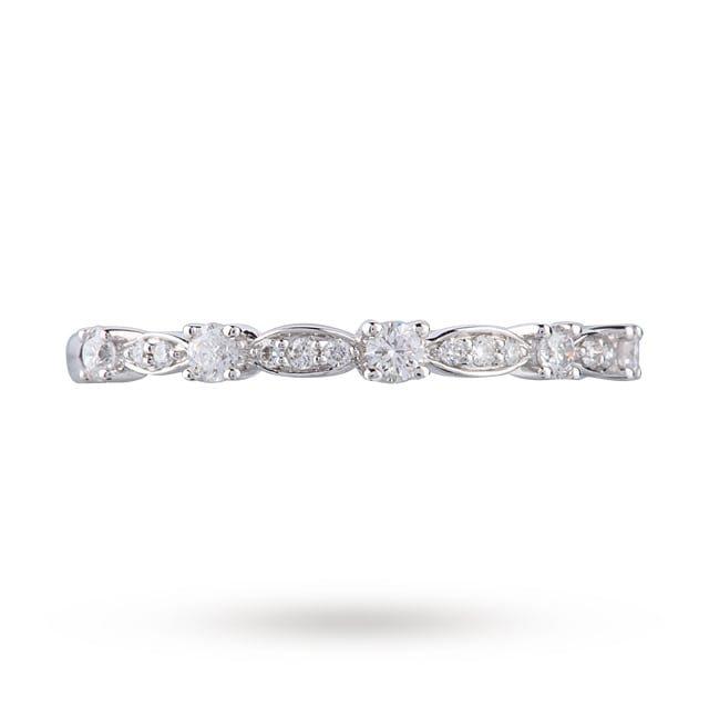 Goldsmiths Brilliant And Marquise Cut Diamond Half Eternity Ring In 9 Carat White Gold