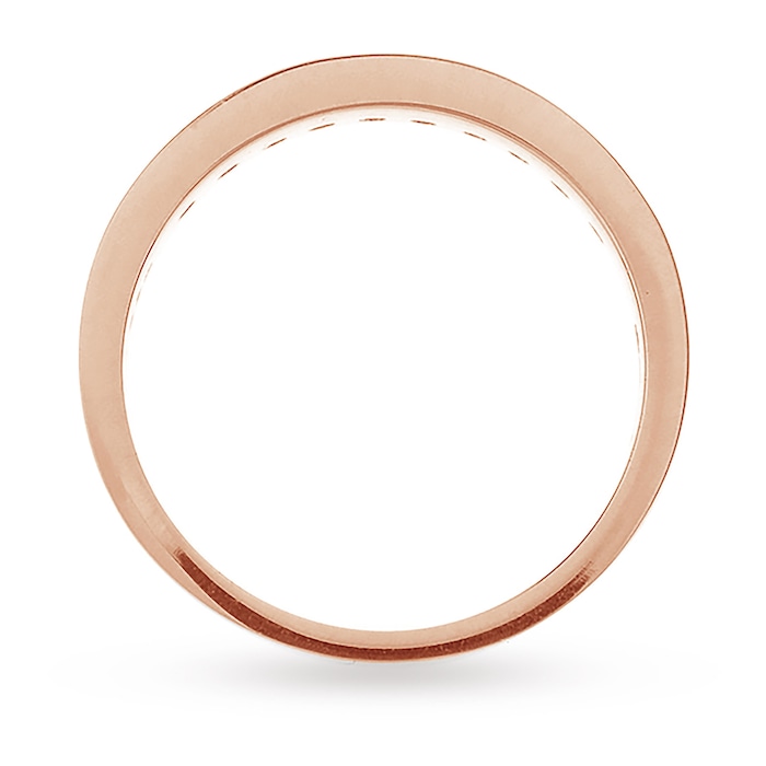 Goldsmiths Brilliant Cut 0.50 Carat Channel Set Half Eternity Ring In 18 Carat Rose Gold - Ring Size K