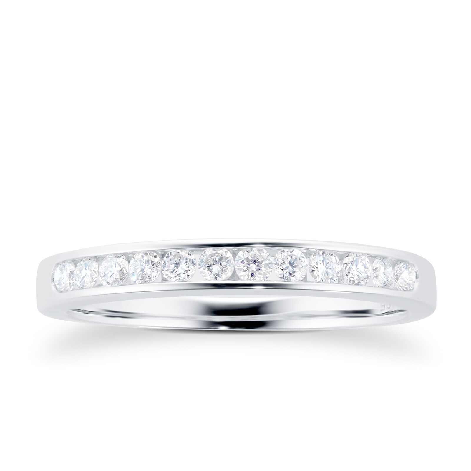 Goldsmiths Brilliant Cut 0.25ct Channel Set Half Eternity Ring In 9ct White Gold