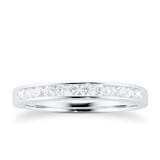 Goldsmiths Brilliant Cut 0.25ct Channel Set Half Eternity Ring In 9ct White Gold - Ring Size K