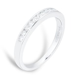 Goldsmiths Brilliant Cut 0.25ct Channel Set Half Eternity Ring In 9ct White Gold - Ring Size K