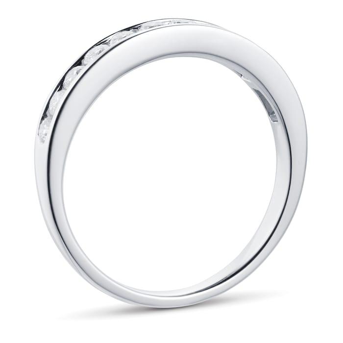 Goldsmiths Brilliant Cut 0.50ct Channel Set Half Eternity Ring In 9ct White Gold - Ring Size J