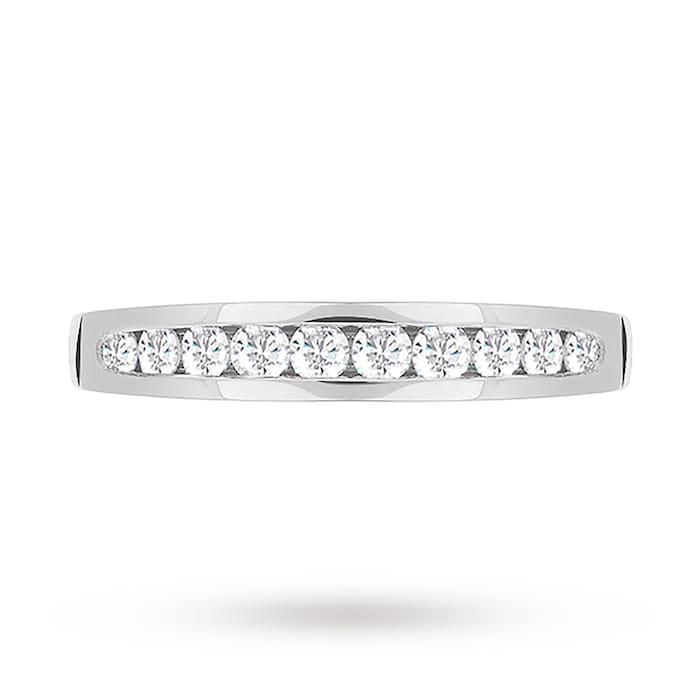 Goldsmiths Brilliant Cut 0.50ct Channel Set Half Eternity Ring In 9ct White Gold - Ring Size K