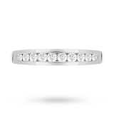 Goldsmiths Brilliant Cut 0.50ct Channel Set Half Eternity Ring In 9ct White Gold - Ring Size K