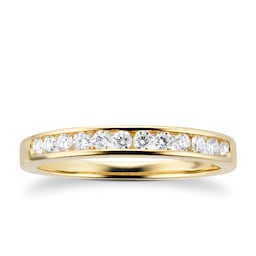 06503499 - Brilliant Cut 0.25ct Channel Set Half Eternity Ring In 9ct Yellow Gold