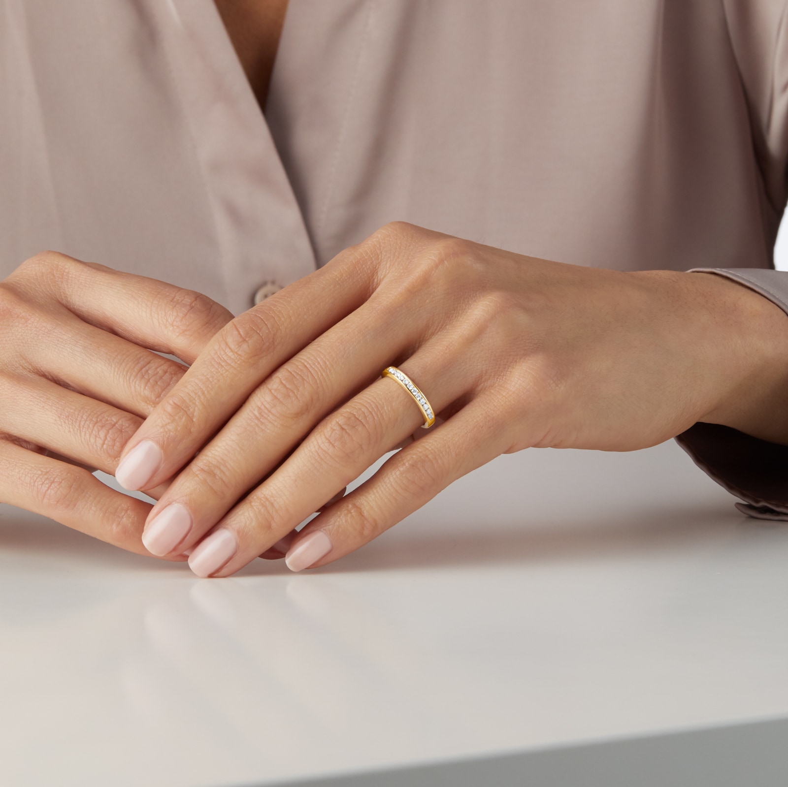 Goldsmiths Brilliant Cut 0.25ct Channel Set Half Eternity Ring In 9ct Yellow Gold Goldsmiths Brilliant Cut 0.25ct Channel Set Half Eternity Ring In 9ct Yellow Gold