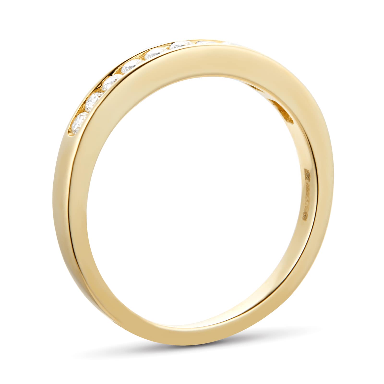 Goldsmiths Brilliant Cut 0.25ct Channel Set Half Eternity Ring In 9ct Yellow Gold