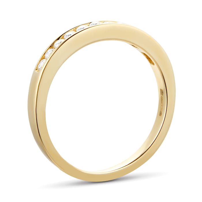 Goldsmiths Brilliant Cut 0.25ct Channel Set Half Eternity Ring In 9ct Yellow Gold - Ring Size J