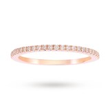 Goldsmiths 9ct Rose Gold Claw Set Skinny 0.15ct Diamond Ring