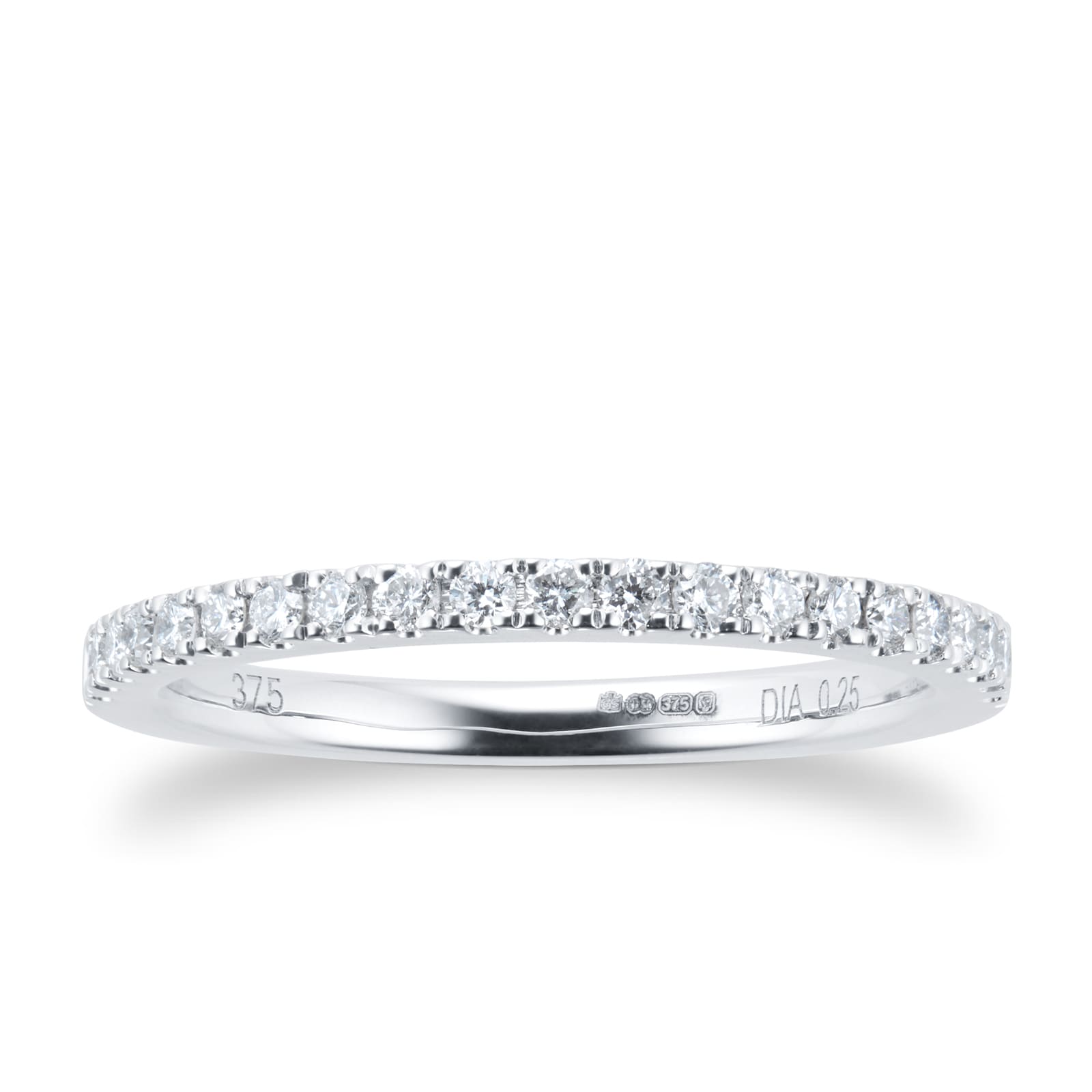 Goldsmiths 9ct White Gold Claw Set Skinny 0.25ct Diamond Ring Goldsmiths 9ct White Gold Claw Set Skinny 0.25ct Diamond Ring