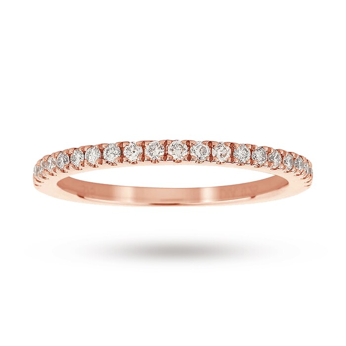 Goldsmiths 9ct Rose Gold Claw Set Skinny 0.25ct Diamond Ring