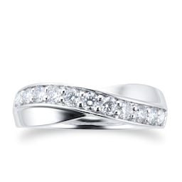 06503514 - 9ct White Gold Cross Over 0.50ct Diamond Ring