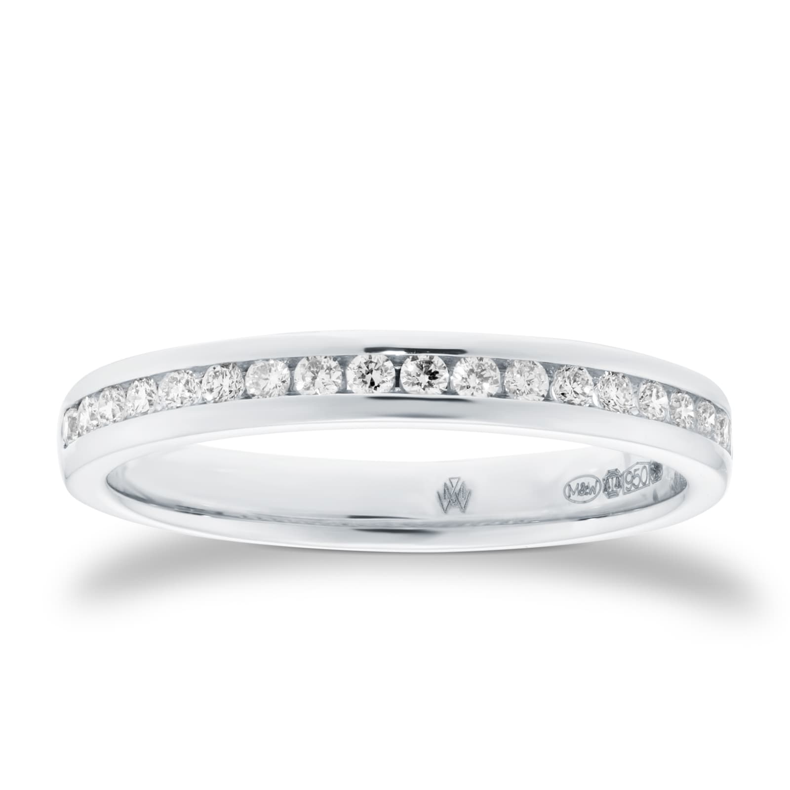Mappin & Webb Platinum 0.20ct Round Brilliant Cut Channel Set Half Eternity Ring Mappin & Webb Platinum 0.20ct Round Brilliant Cut Channel Set Half Eternity Ring