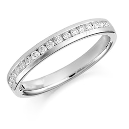 06503522 - Platinum 0.20ct Round Brilliant Cut Channel Set Half Eternity Ring