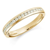 Mappin & Webb 18ct Yellow Gold 0.20ct Round Brilliant Cut Channel Set Half Eternity Ring - Ring Size Q