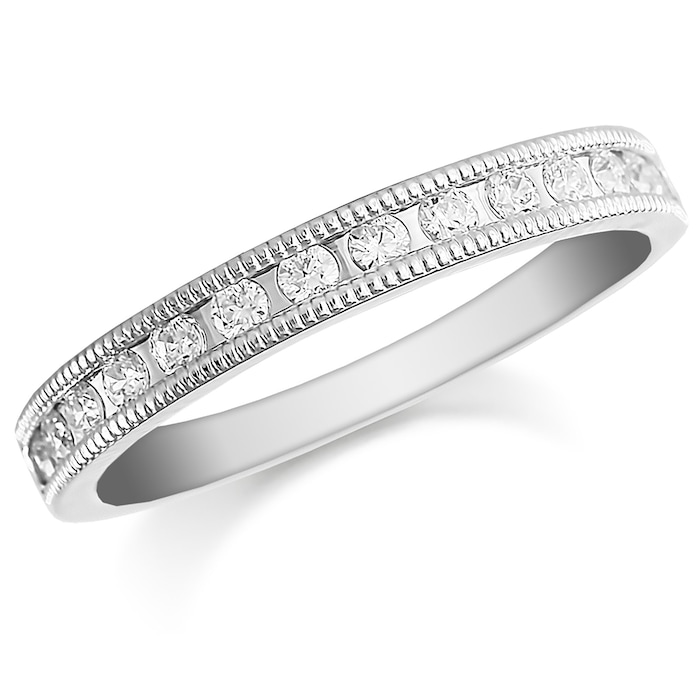 Mappin & Webb Platinum 0.25ct Migraine Edge Half Eternity Ring