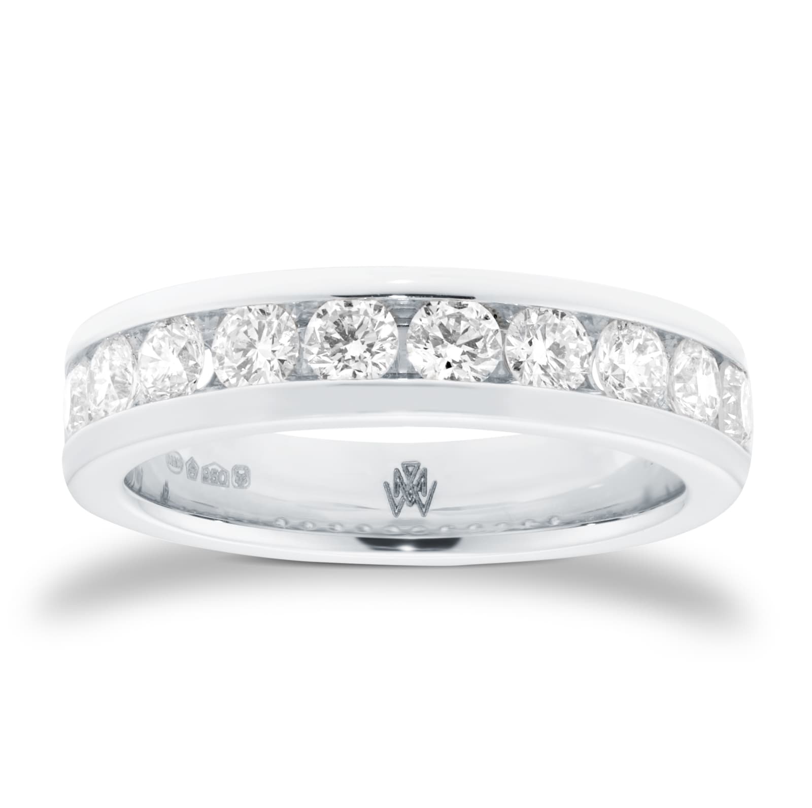 Mappin & Webb Platinum 1.00ct Round Brilliant Cut Channel Set Half Eternity Ring Mappin & Webb Platinum 1.00ct Round Brilliant Cut Channel Set Half Eternity Ring