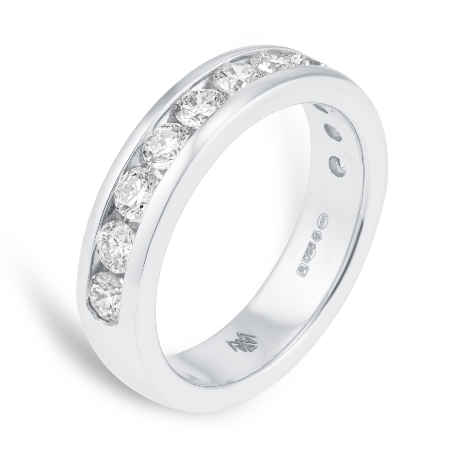 Mappin & Webb Platinum 1.00ct Round Brilliant Cut Channel Set Half Eternity Ring Mappin & Webb Platinum 1.00ct Round Brilliant Cut Channel Set Half Eternity Ring