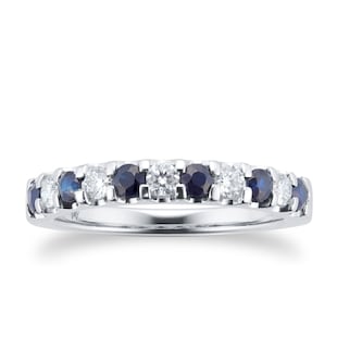 Mappin & Webb Platinum Diamond And Sapphire Half Eternity Ring