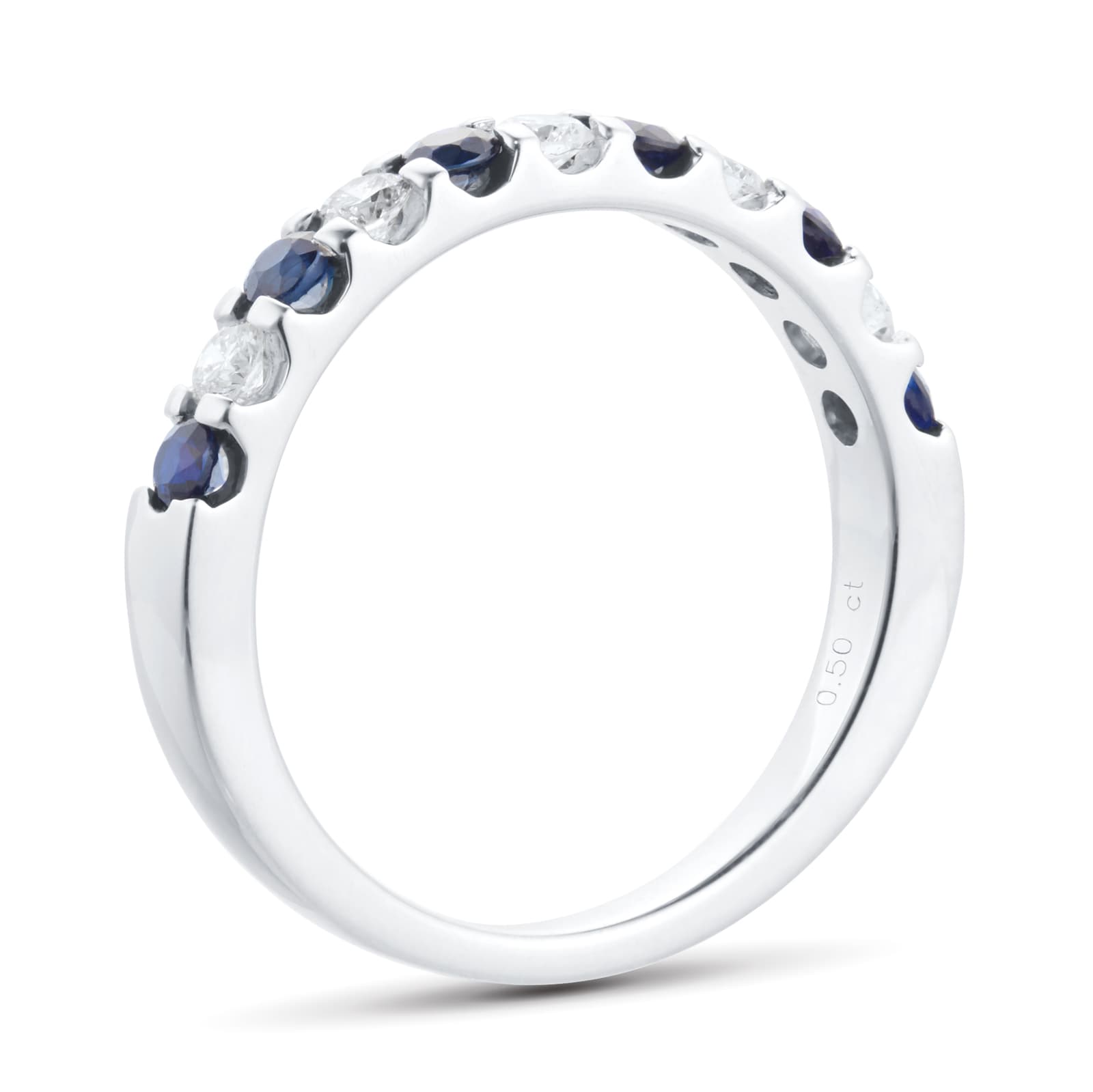 Mappin & Webb Platinum Diamond And Sapphire Half Eternity Ring Mappin & Webb Platinum Diamond And Sapphire Half Eternity Ring