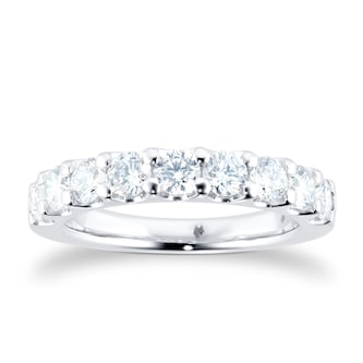 Mappin & Webb Platinum 1.00ct Claw Set Half Eternity Ring