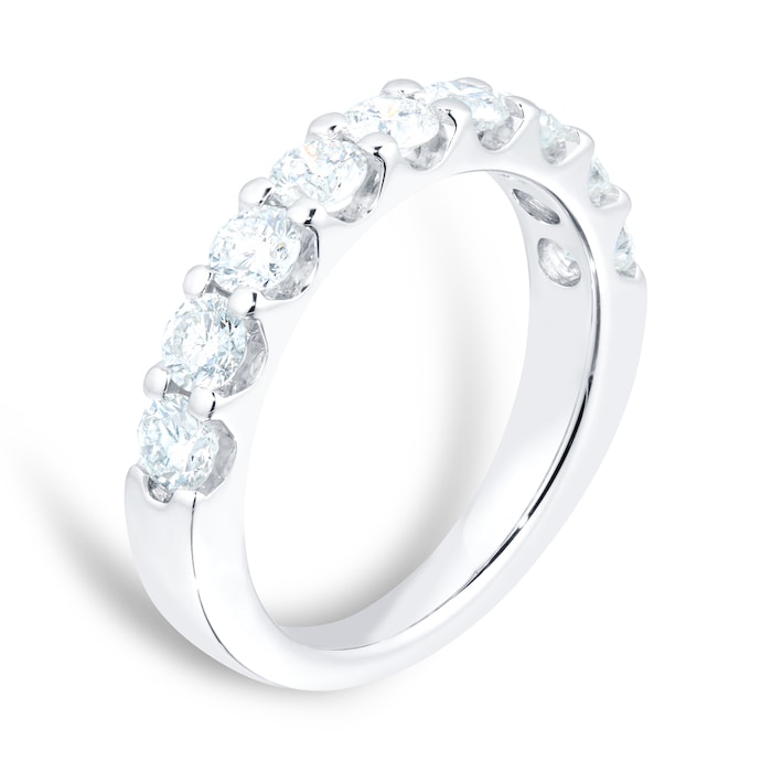 Mappin & Webb Platinum 1.00ct Claw Set Half Eternity Ring