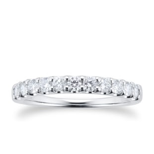 Mappin & Webb Platinum 0.50ct Claw Set Half Eternity Ring