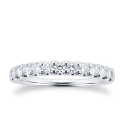 06503541 - Platinum 0.50ct Claw Set Half Eternity Ring