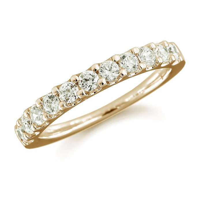 Mappin & Webb 18ct Yellow Gold 0.50ct Claw Set Half Eternity Ring