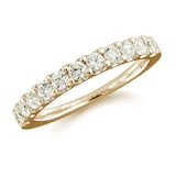 Mappin & Webb 18ct Yellow Gold 0.50ct Claw Set Half Eternity Ring