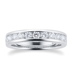 Mappin & Webb Platinum 0.75ct Round Brilliant Cut Channel Set Half Eternity Ring
