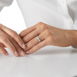 Mappin & Webb Platinum 0.75ct Round Brilliant Cut Channel Set Half Eternity Ring