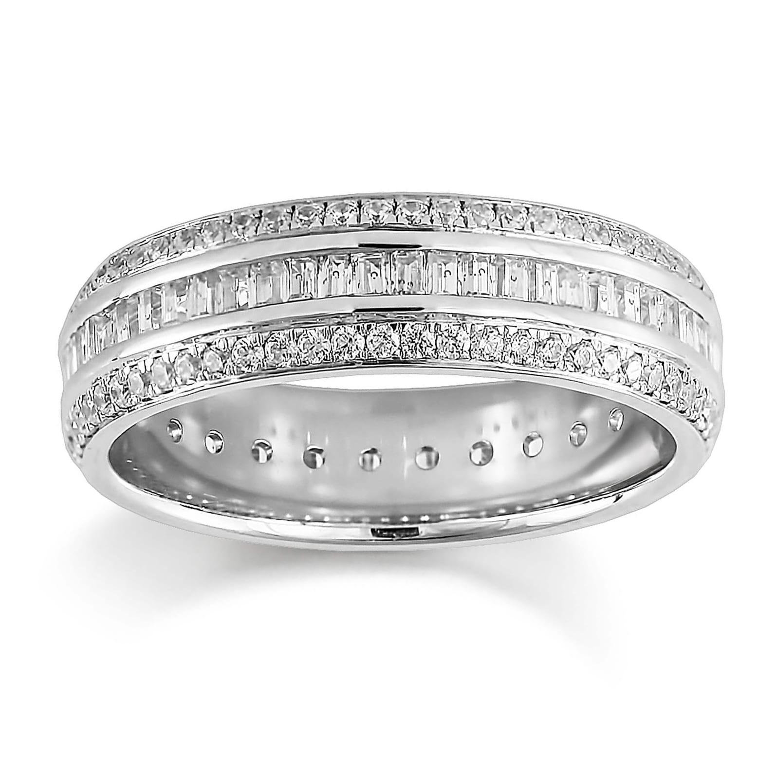 Mappin & Webb Platinum 1.25ct 3 Row Round And Baguette Mappin & Webb Platinum 1.25ct 3 Row Round And Baguette