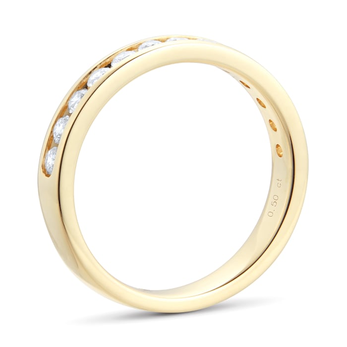 Mappin & Webb 18ct Yellow Gold 0.50ct Round Brilliant Cut Channel Set Half Eternity Ring