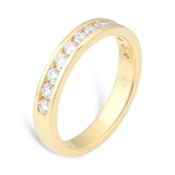 Mappin & Webb 18ct Yellow Gold 0.50ct Round Brilliant Cut Channel Set Half Eternity Ring - Ring Size J
