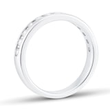 Mappin & Webb Platinum 0.50ct Round Brilliant Cut Channel Set Half Eternity Ring - Ring Size M