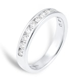 Mappin & Webb Platinum 0.50ct Round Brilliant Cut Channel Set Half Eternity Ring - Ring Size M