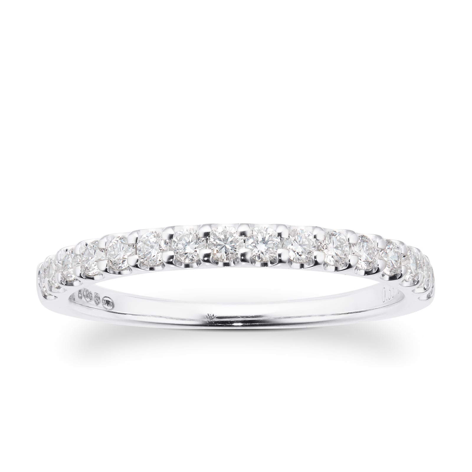 Mappin & Webb Platinum 0.33ct Claw Set Half Eternity Ring