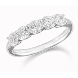 Mappin & Webb Platinum 0.50ct Five Stone Eternity Ring - Ring Size M