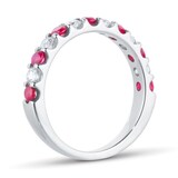 Mappin & Webb Platinum Diamond And Ruby 0.73ct Half Eternity Ring - Ring Size L