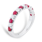 Mappin & Webb Platinum Diamond And Ruby 0.73ct Half Eternity Ring - Ring Size L