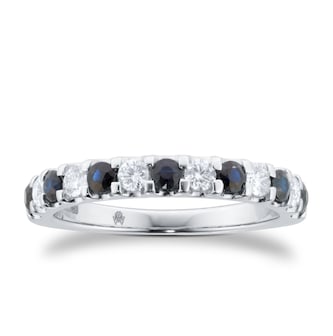 Mappin 
Webb Platinum Diamond And Sapphire 0.73ct Half Eternity Ring