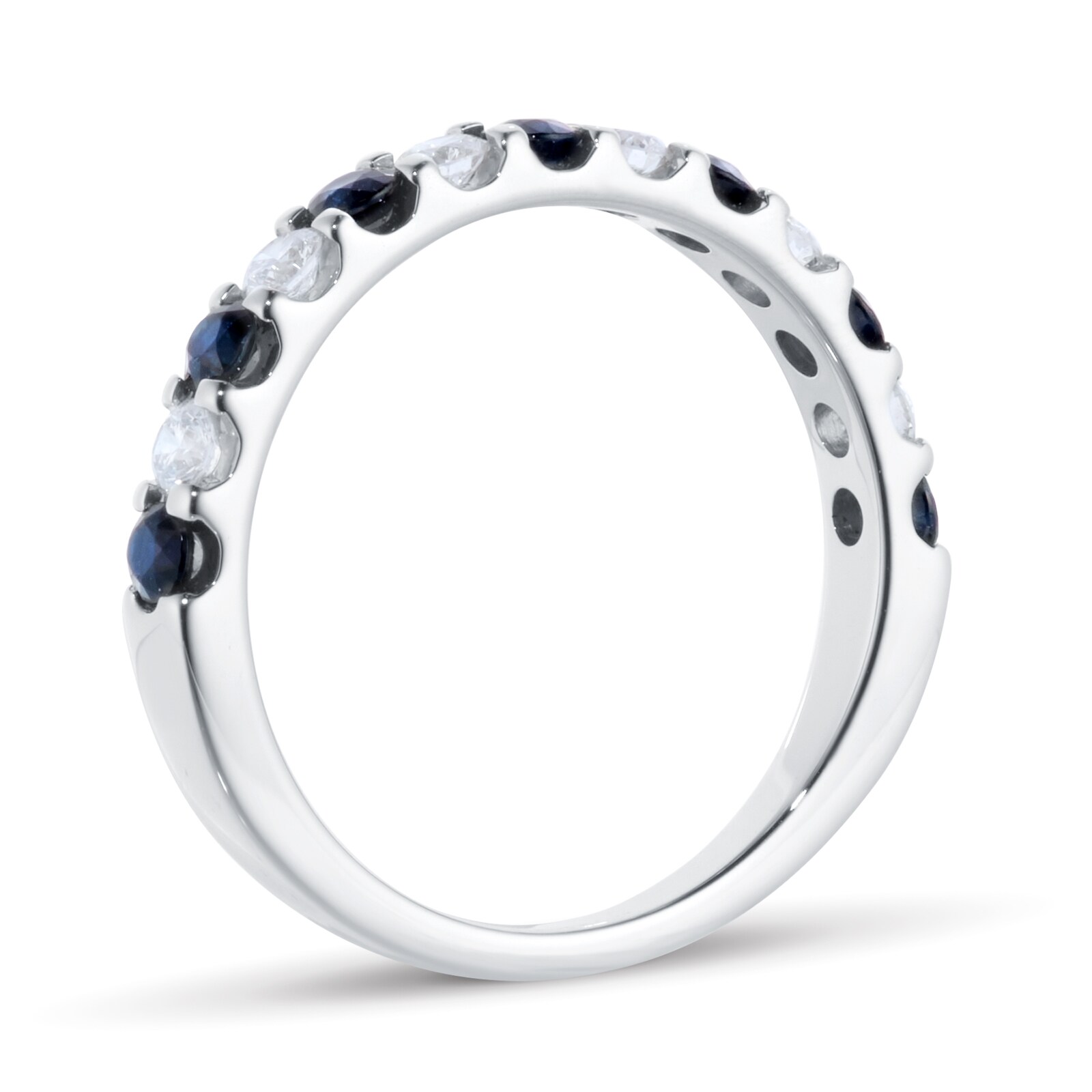 Mappin & Webb Platinum Diamond And Sapphire 0.73ct Half Eternity Ring Mappin & Webb Platinum Diamond And Sapphire 0.73ct Half Eternity Ring