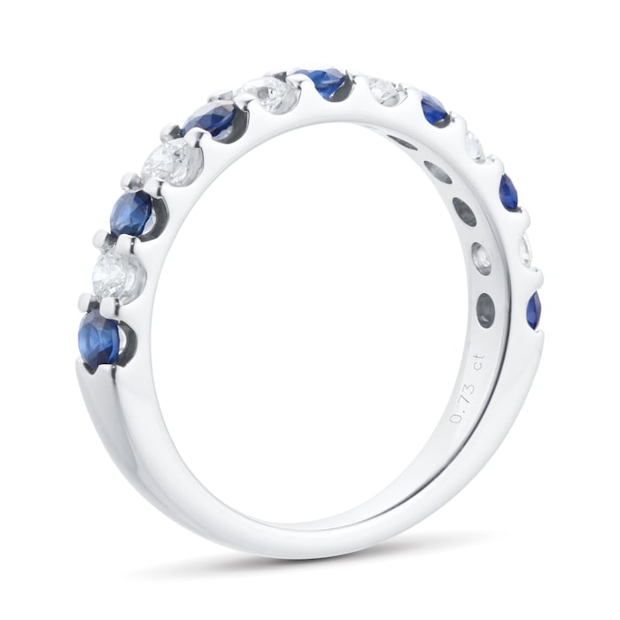 Mappin & Webb Platinum Diamond And Sapphire 0.73ct Half Eternity Ring