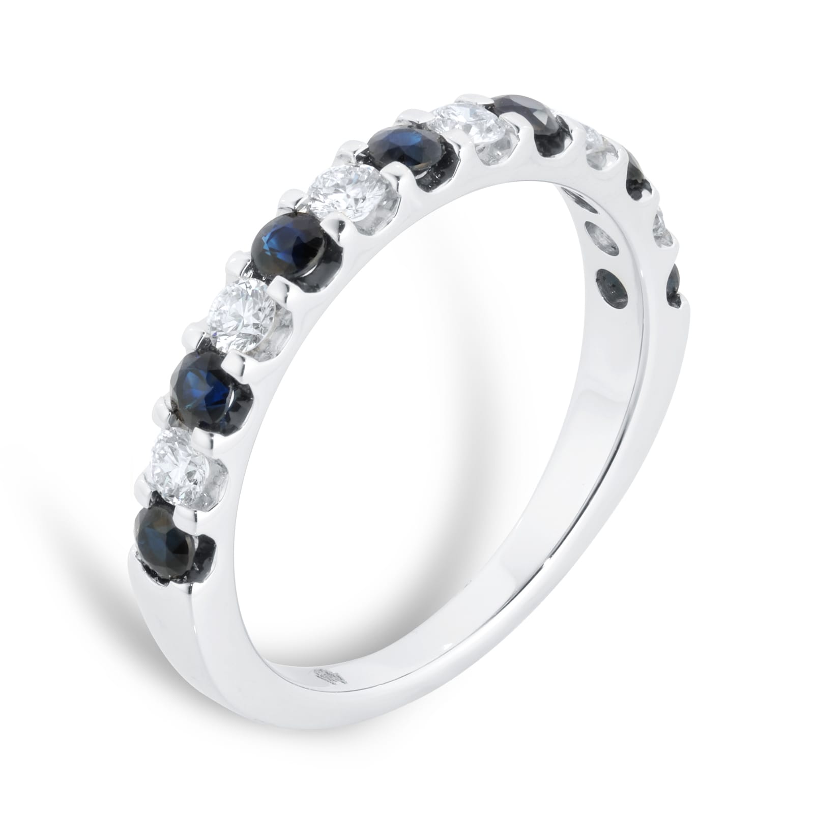 Mappin & Webb Platinum Diamond And Sapphire 0.73ct Half Eternity Ring Mappin & Webb Platinum Diamond And Sapphire 0.73ct Half Eternity Ring