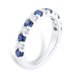 Mappin & Webb Platinum Diamond And Sapphire 0.73ct Half Eternity Ring