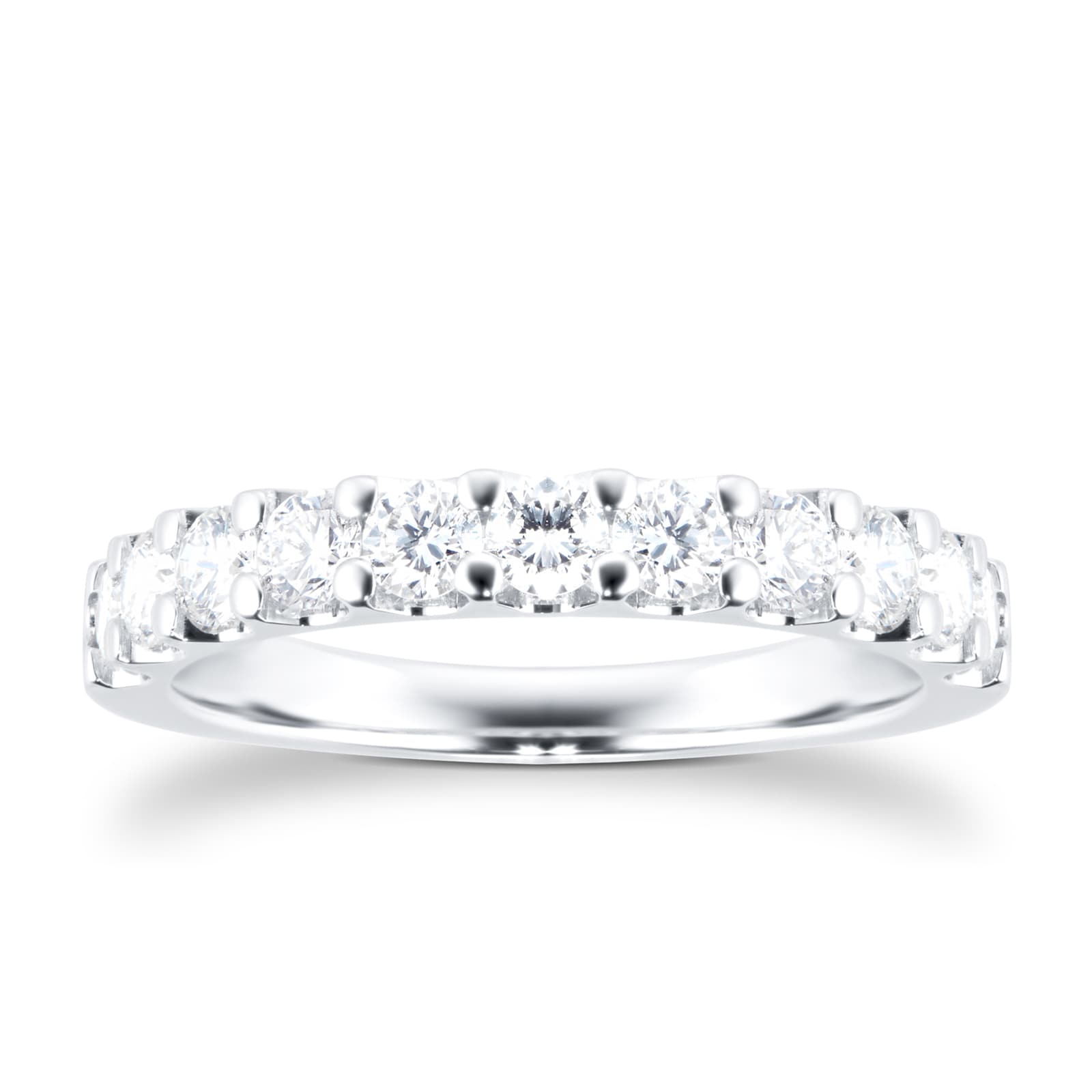 Platinum 0.77ct Claw Set Half Eternity Ring - Ring Size O